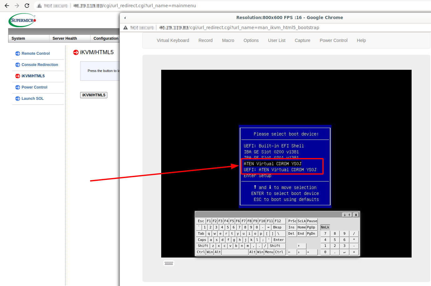 Перезагрузите сервер и нажмите F11”